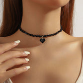 Collier Choker Cœur Cristal