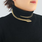 Collier serpent articulé en métal – Style rétro et design européen