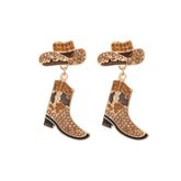 Boucles d’oreilles western – chapeau et botte stylés