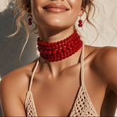 Collier ras-du-cou multi-rangs perlé pour femme – Style européen chic