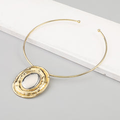 Parure collier et boucles d’oreilles miroir bicolores