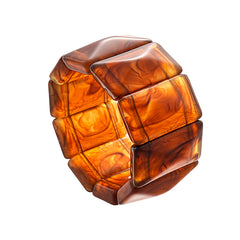 Bracelet acrylique rectangulaire effet marbré vintage