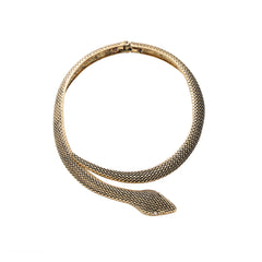 Collier serpent articulé en métal – Style rétro et design européen