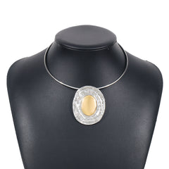 Parure collier et boucles d’oreilles miroir bicolores