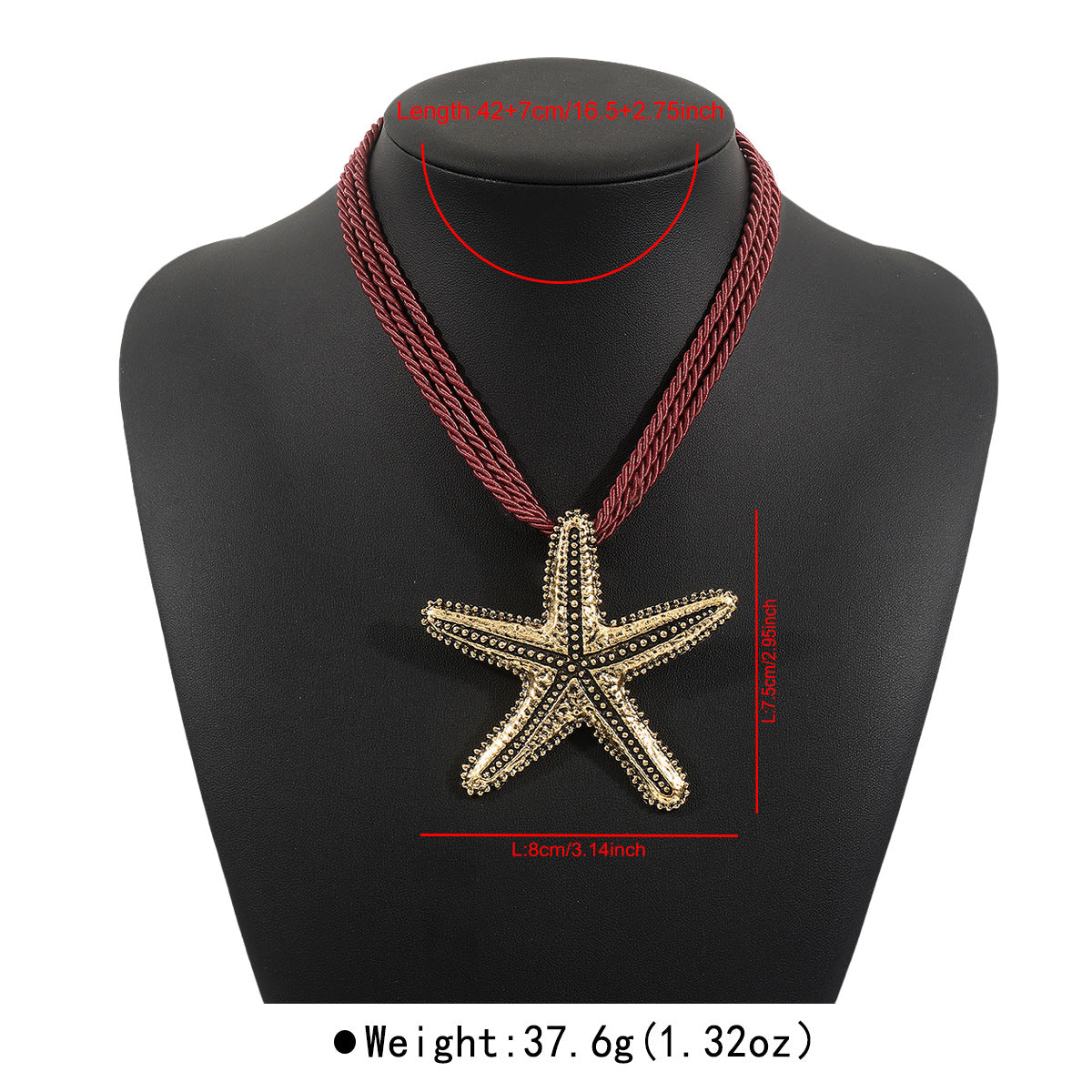 Parure étoile de mer – Collier et boucles d’oreilles style ZA