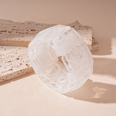 Bracelet acrylique rectangulaire effet marbré vintage