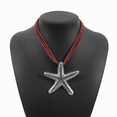 Parure étoile de mer – Collier et boucles d’oreilles style ZA