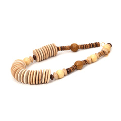 Collier ras-du-cou artisanal en perles et bois – Style géométrique rétro chic
