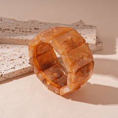 Bracelet acrylique rectangulaire effet marbré vintage