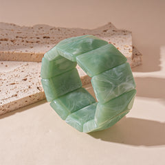 Bracelet acrylique rectangulaire effet marbré vintage