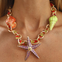 Collier coquillage et étoile de mer