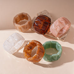 Bracelet acrylique rectangulaire effet marbré vintage