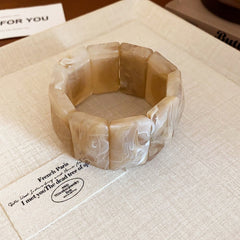 Bracelet acrylique rectangulaire effet marbré vintage