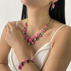 Parure Bijoux Perles & Fleurs