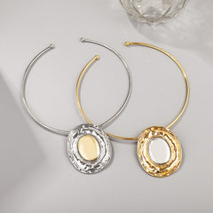 Parure collier et boucles d’oreilles miroir bicolores