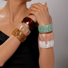Bracelet acrylique rectangulaire effet marbré vintage