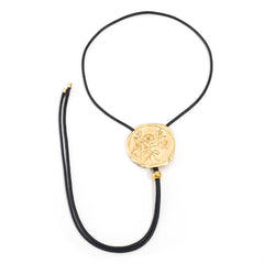 Collier ZA Cow-boy Rose Relief – Métal Vintage Ajustable