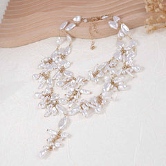 Parure collier et boucles d’oreilles baroques – Perles irrégulières élégantes