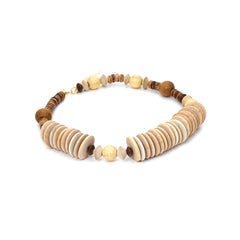 Collier ras-du-cou artisanal en perles et bois – Style géométrique rétro chic