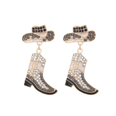 Boucles d’oreilles western – chapeau et botte stylés
