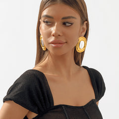 Parure collier et boucles d’oreilles miroir bicolores