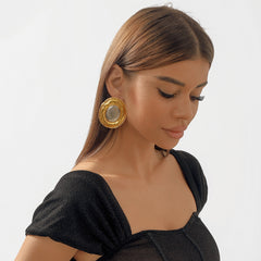 Parure collier et boucles d’oreilles miroir bicolores