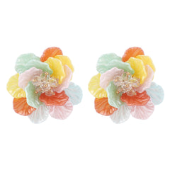 Boucles d’oreilles camélia perlé