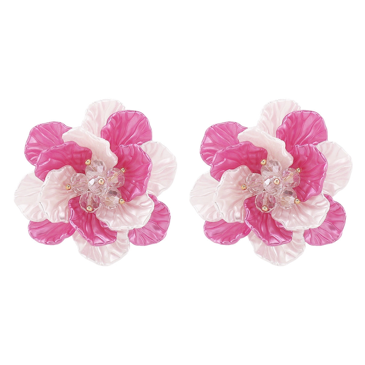 Boucles d’oreilles camélia perlé