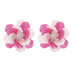 Boucles d’oreilles camélia perlé