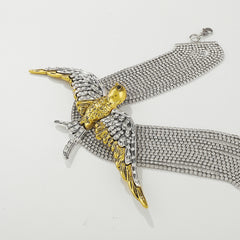 Collier Hirondelle Strass – Style vintage audacieux