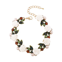Parure Bijoux Perles & Fleurs