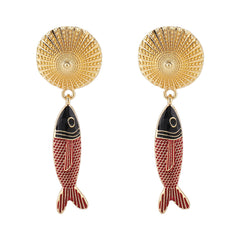 Boucles d'oreilles tressé coloré style océan