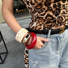 Bracelet acrylique marbré – formes originales