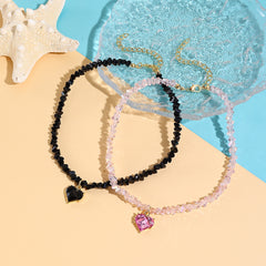 Collier Choker Cœur Cristal