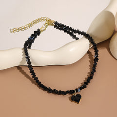 Collier Choker Cœur Cristal