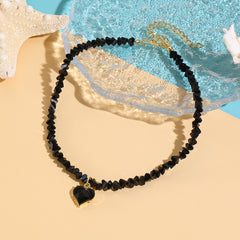 Collier Choker Cœur Cristal