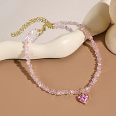 Collier Choker Cœur Cristal