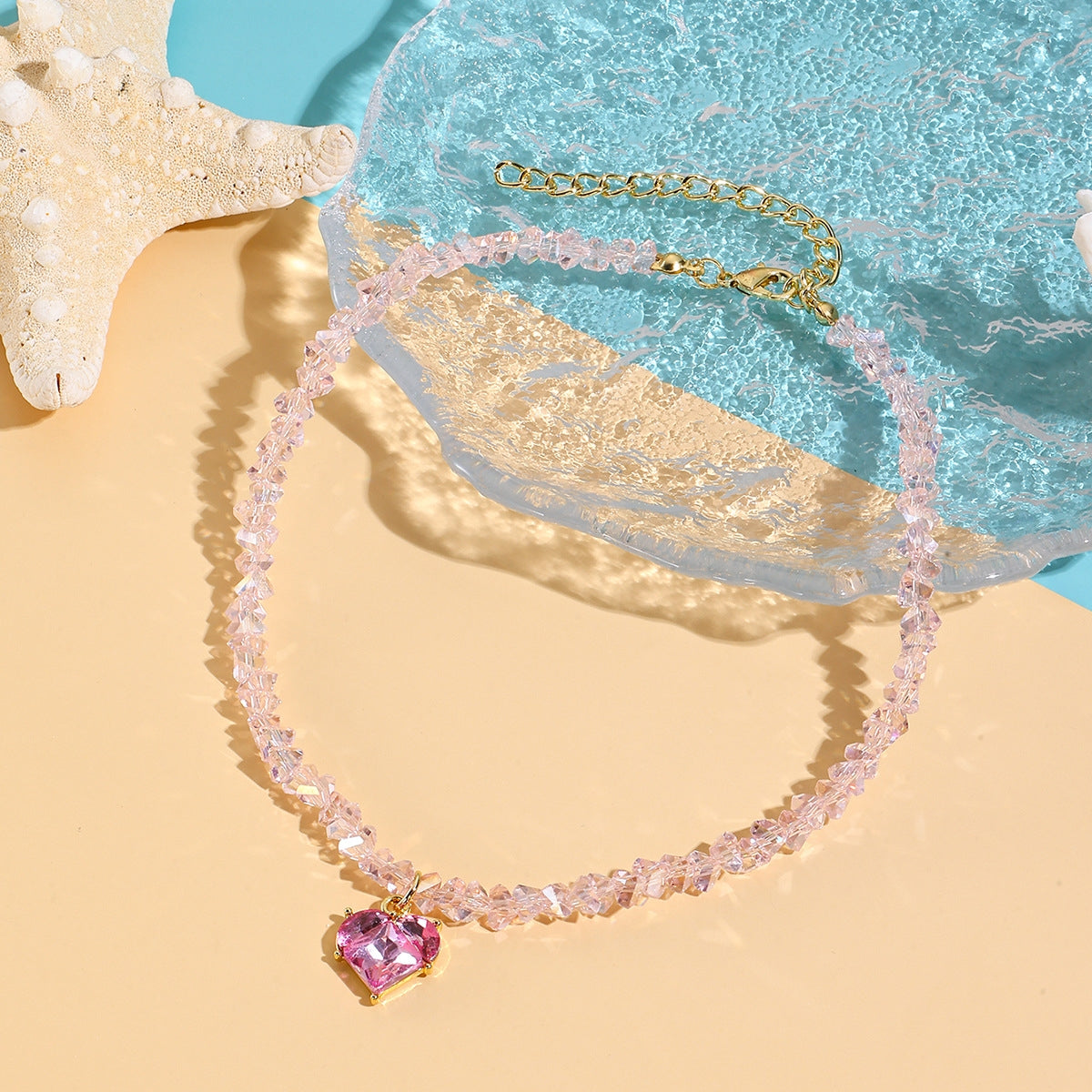 Collier Choker Cœur Cristal