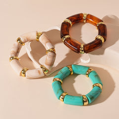 Bracelet Acrylique Géométrique Vintage