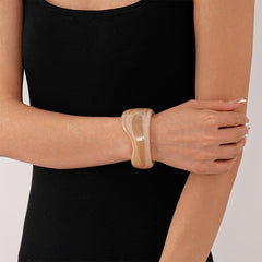 Bracelet Ouvert Acrylique Marbré Vintage