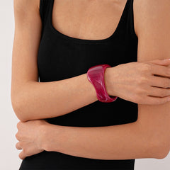 Bracelet Ouvert Acrylique Marbré Vintage