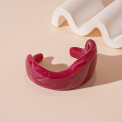 Bracelet Ouvert Acrylique Marbré Vintage