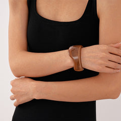 Bracelet Ouvert Acrylique Marbré Vintage