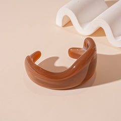 Bracelet Ouvert Acrylique Marbré Vintage