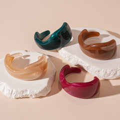 Bracelet Ouvert Acrylique Marbré Vintage