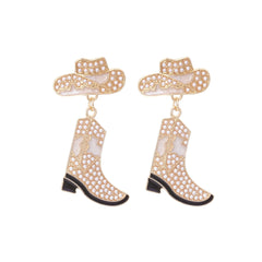 Boucles d’oreilles western – chapeau et botte stylés