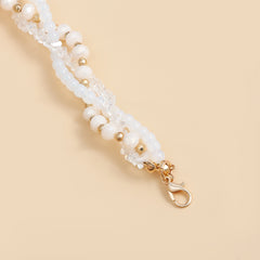 Collier multi-rangs cœur en cristal avec pampilles – style chic et raffiné