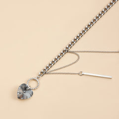 Collier cœur miroir en perles de cristal – style chic et léger