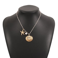 Parure océan perles – Collier, bracelet et boucles d’oreilles étoile de mer et coquillage