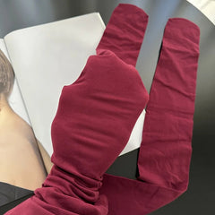 Collant en velours bordeaux